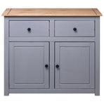 Sideboard Grey 93x40x80 cm Solid Pinewood Panama Range