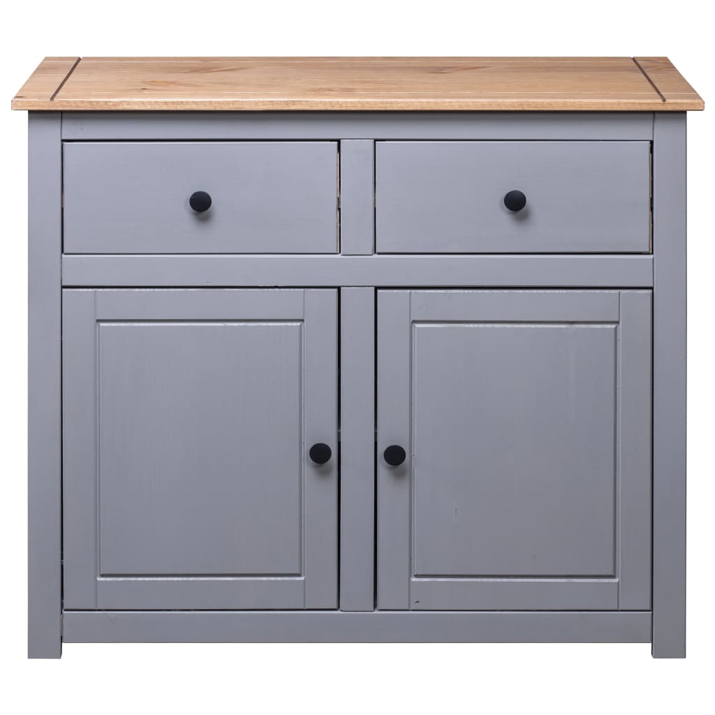 Sideboard Grey 93x40x80 Cm Solid Pinewood