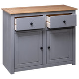 Sideboard Grey 93x40x80 cm Solid Pinewood Panama Range - Rear View