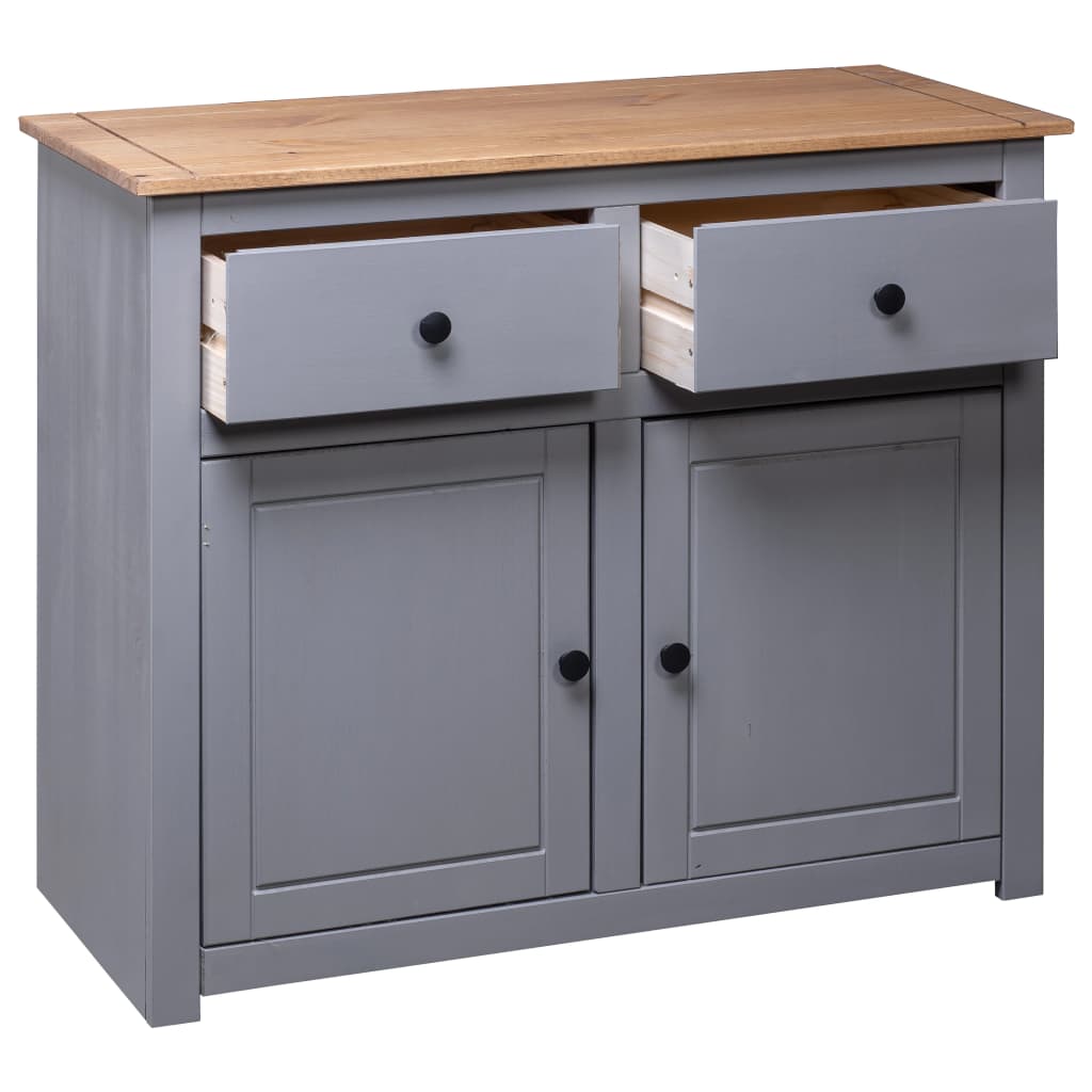 Sideboard Grey 93x40x80 Cm Solid Pinewood