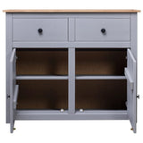Sideboard Grey 93x40x80 cm Solid Pinewood Panama Range - Close-Up Angle