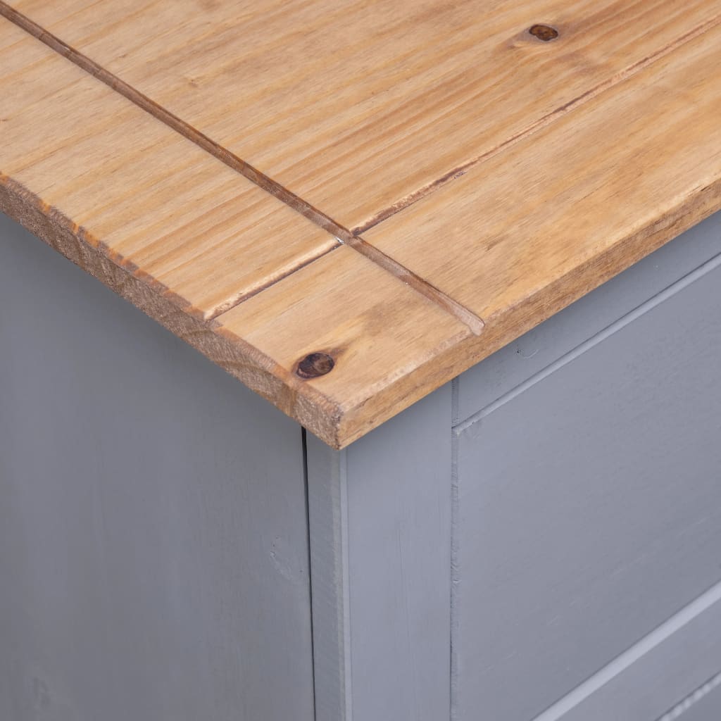 Sideboard Grey 93x40x80 Cm Solid Pinewood