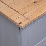 Sideboard Grey 93x40x80 Cm Solid Pinewood - Low Angle