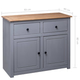 Sideboard Grey 93x40x80 Cm Solid Pinewood - Extra Image