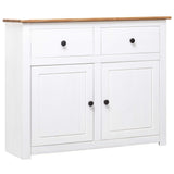 Sideboard White 93x40x80 cm Solid Pinewood Panama Range