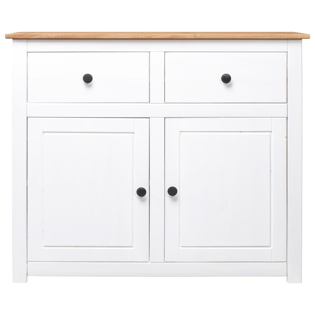 Sideboard White 93x40x80 Cm Solid Pinewood
