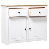 Sideboard White 93x40x80 cm Solid Pinewood Panama Range