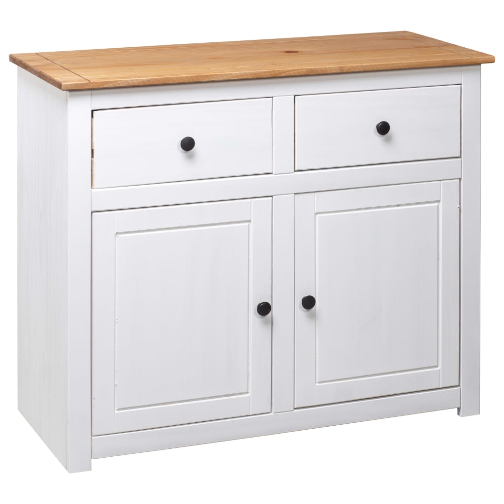Sideboard White 93x40x80 Cm Solid Pinewood