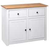 Sideboard White 93x40x80 Cm Solid Pinewood - Top-Down View