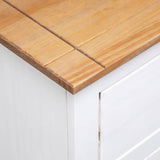 Sideboard White 93x40x80 cm Solid Pinewood Panama Range - Low Angle