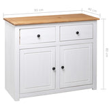 Sideboard White 93x40x80 cm Solid Pinewood Panama Range - Extra Image