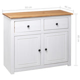 Sideboard White 93x40x80 Cm Solid Pinewood - Extra Image