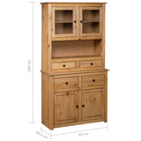 Highboard 93x40.5x180 cm Solid Pine Panama Range - Close-Up Angle