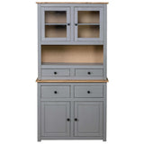 Highboard Grey 93x40.5x180 cm Solid Pine Panama Range