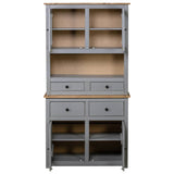 Highboard Grey 93x40.5x180 cm Solid Pine Panama Range - Top-Down View