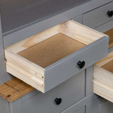 Highboard Grey 93x40.5x180 cm Solid Pine Panama Range - Rear View