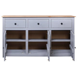 Sideboard Grey 135x40x80 cm Solid Pinewood Panama Range - Top-Down View