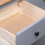 Sideboard Grey 135x40x80 cm Solid Pinewood Panama Range - Extra Image