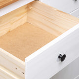 Sideboard White 135x40x80 cm Solid Pinewood Panama Range - Extra Image