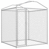 Outdoor Dog Kennel with Canopy Top 193x193x225 cm - Front View