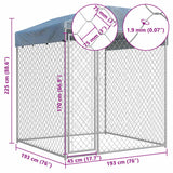 Outdoor Dog Kennel with Canopy Top 193x193x225 cm