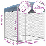 Outdoor Dog Kennel with Canopy Top 193x193x225 cm - 45-Degree Angle
