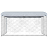 Outdoor Dog Kennel with Roof 382x382x225 cm