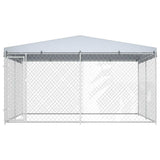 Outdoor Dog Kennel with Roof 382x382x225 cm