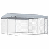 Outdoor Dog Kennel with Roof 382x382x225 cm