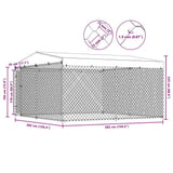 Outdoor Dog Kennel with Roof 382x382x225 cm - Low Angle