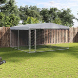 Outdoor Dog Kennel with Roof 382x382x225 cm