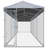Outdoor Dog Kennel with Roof 760x190x225 cm - Front View