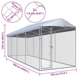 Outdoor Dog Kennel with Roof 760x190x225 cm - Rear View