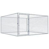 Outdoor Dog Kennel Galvanised Steel 2x2x1 m