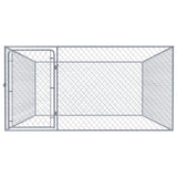 Outdoor Dog Kennel Galvanised Steel 2x2x1 m - Front View