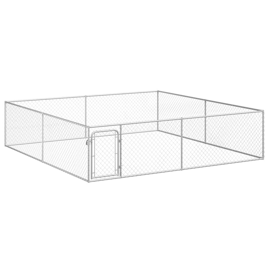 Outdoor Dog Kennel Galvanised Steel 4x4x1 m
