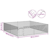 Outdoor Dog Kennel Galvanised Steel 4x4x1 m - Low Angle