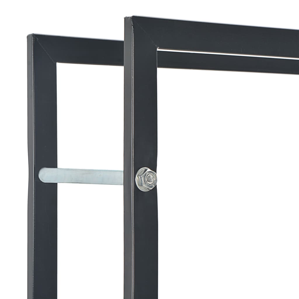Firewood Rack Black 50x20x150 cm Steel