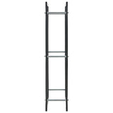 Firewood Rack Black 44x20x100 cm Steel - Top-Down View