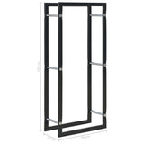 Firewood Rack Black 44x20x100 cm Steel - Rear View
