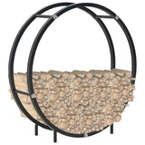 Firewood Rack Black 70x20x70 cm Steel - Front View