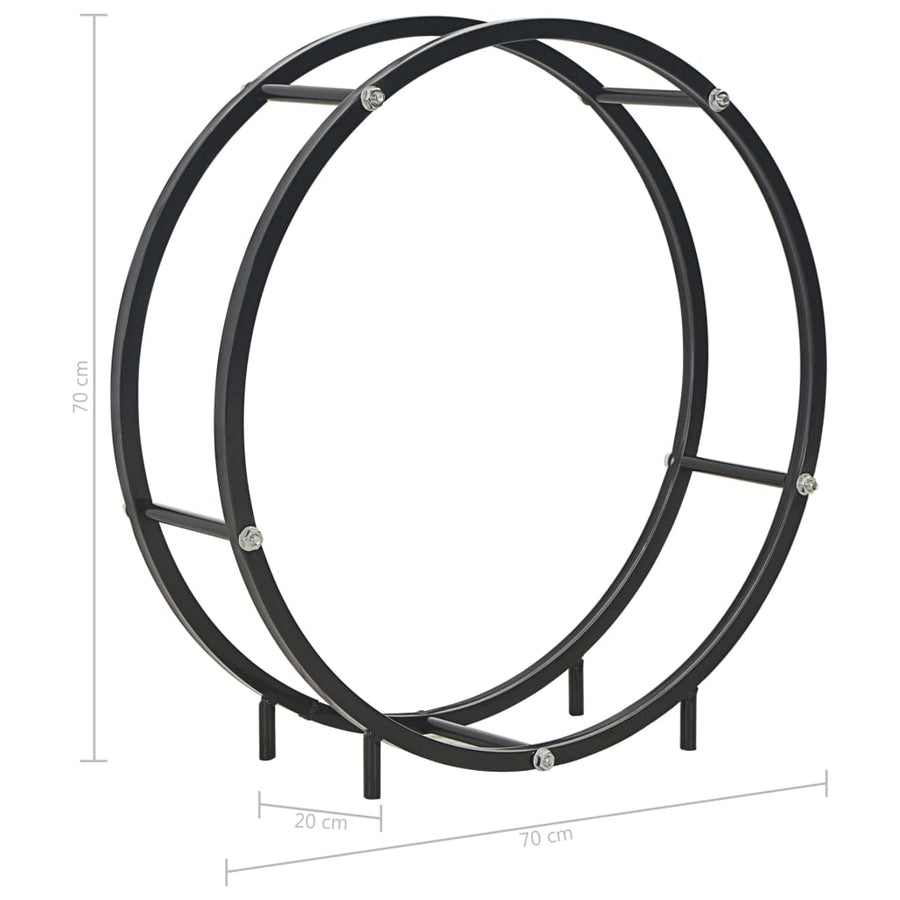 Firewood Rack Black 70x20x70 cm Steel