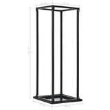 Firewood Rack with Base Black 37x37x113 cm Steel - Rear View