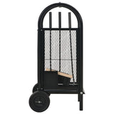 Firewood Cart Black 30x35x81 cm Steel