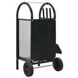 Firewood Cart Black 30x35x81 cm Steel - Top-Down View