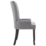 Dining Chairs with Armrests 2 pcs Light Grey Fabric