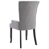 Dining Chairs with Armrests 2 pcs Light Grey Fabric - 45-Degree Angle
