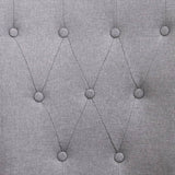 Dining Chairs with Armrests 4 pcs Light Grey Fabric - Close-Up Angle