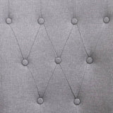 Dining Chairs with Armrests 6 pcs Light Grey Fabric - Close-Up Angle