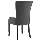 Dining Chairs with Armrests 2 pcs Dark Grey Fabric - Top-Down View